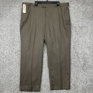 NEW Savane Pants Men's 44x28 Rock Taupe Sharkskin Straight Fit Performance Taper